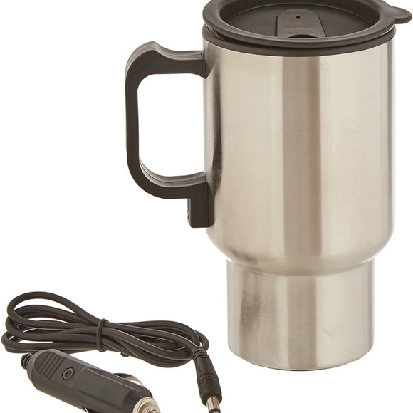 NWOT Stainless Steel Travel Mug with Car Adapter - Picture 1 of 9